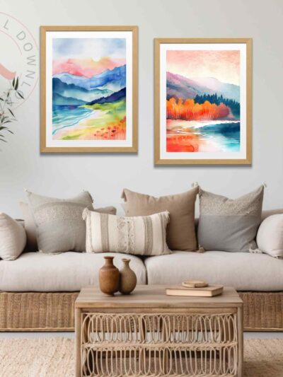 Water Color Landscape Mountain 2