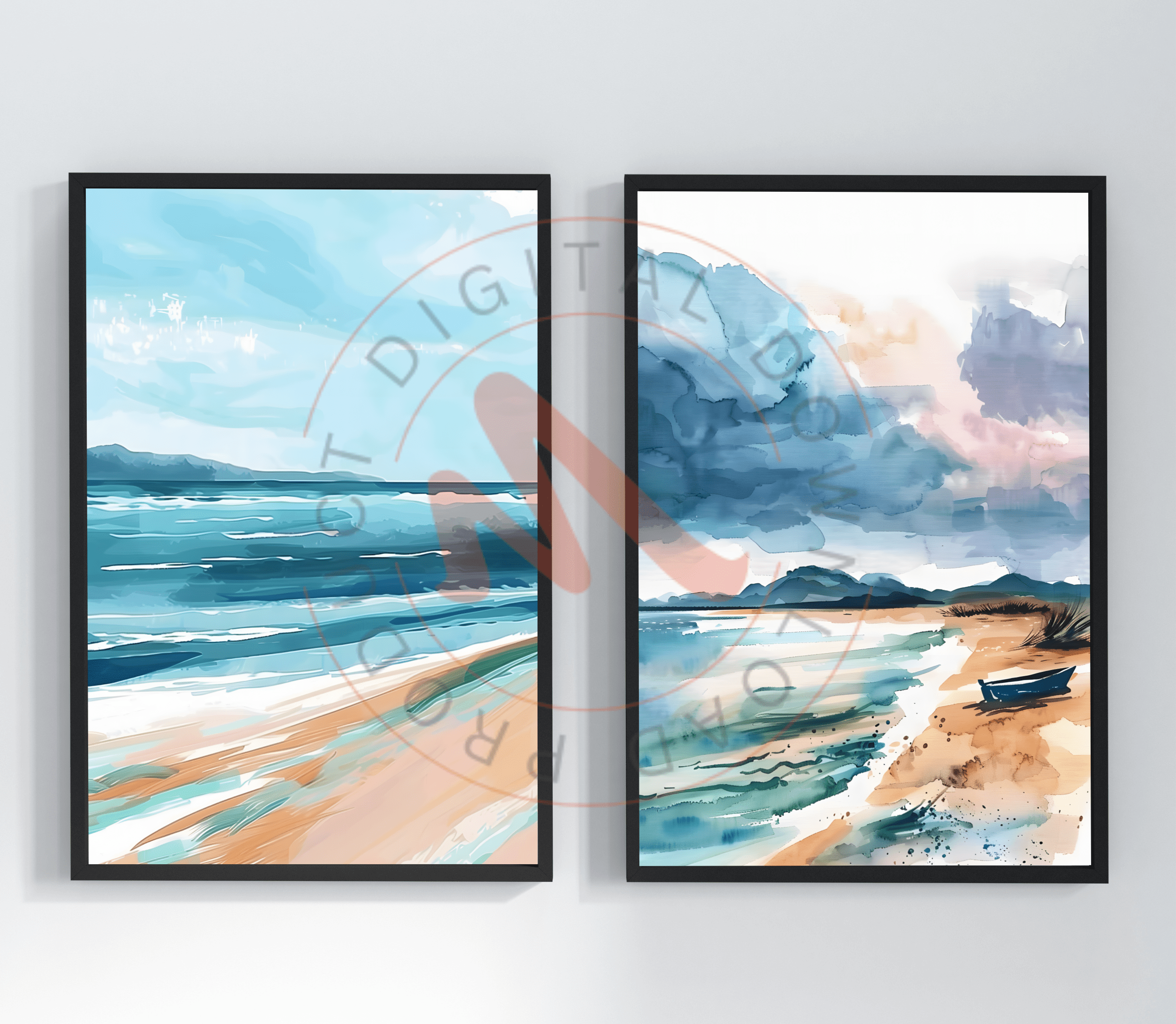Water Color Sea Landscape Set 1-06