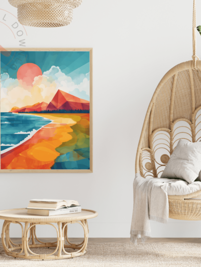 Water Color Sunset Landscape Set 1-01