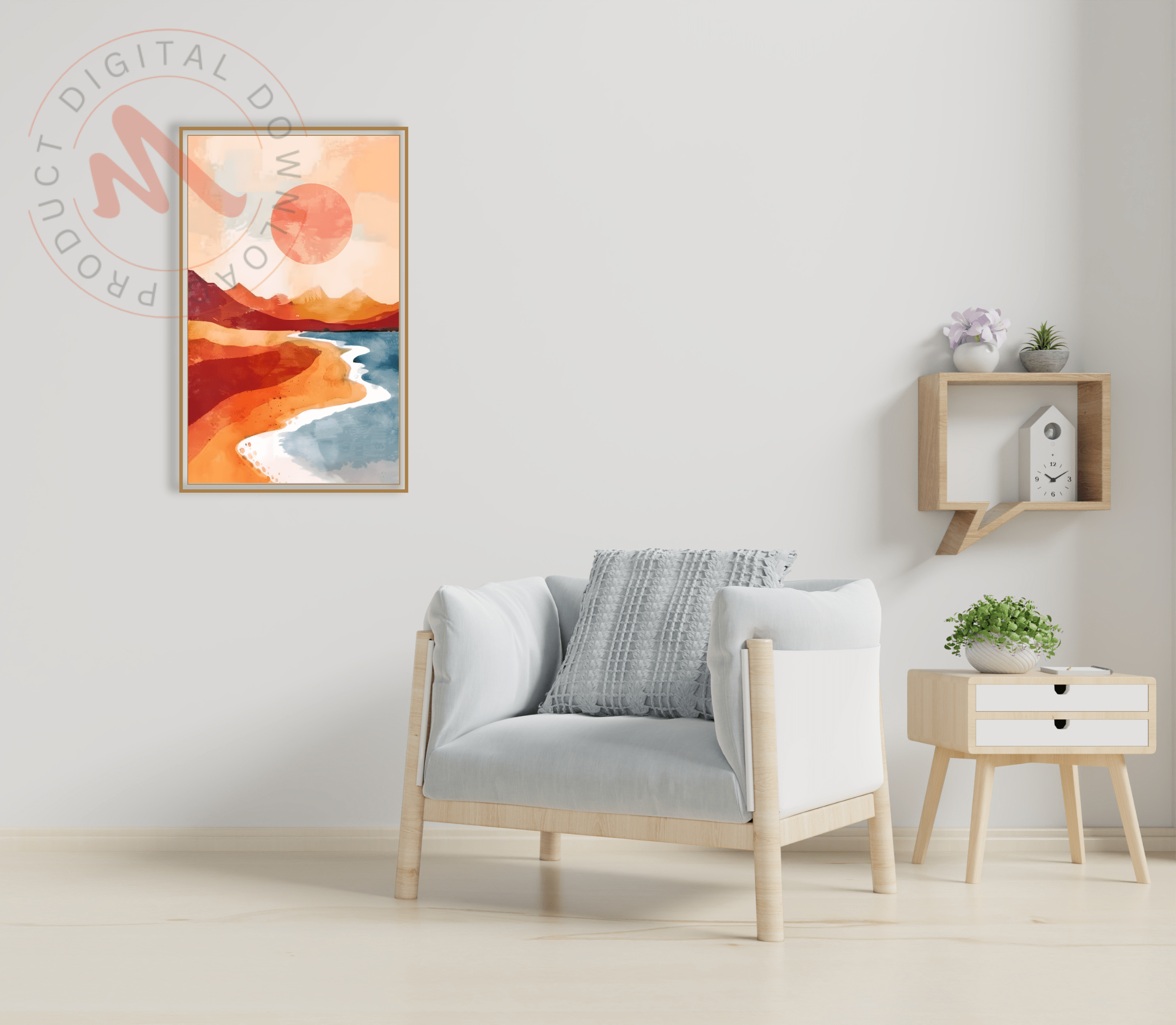 Water Color Sunset Landscape Set 1-02