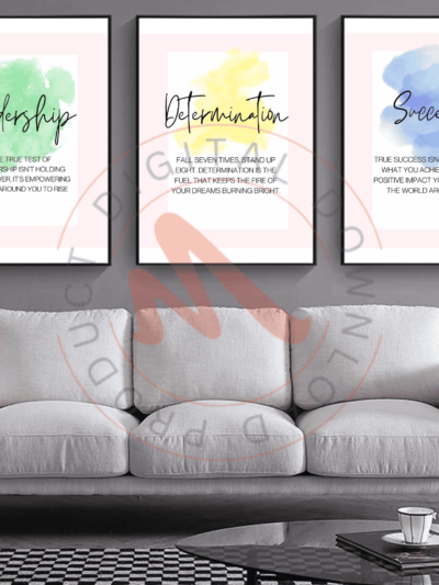 Affirmation Printable Quotes, Motivational Office Wall Art, Modern Home Office Decor, Set Of 3 Inspirational Workplace Art, Office Wall Art Set, Ability Success Downloadable Quotes to Print